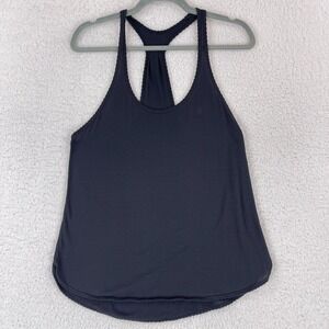 Lululemon Black 105F Scallop Trim Singlet Racerback‎ Tank Top Womens Size 6